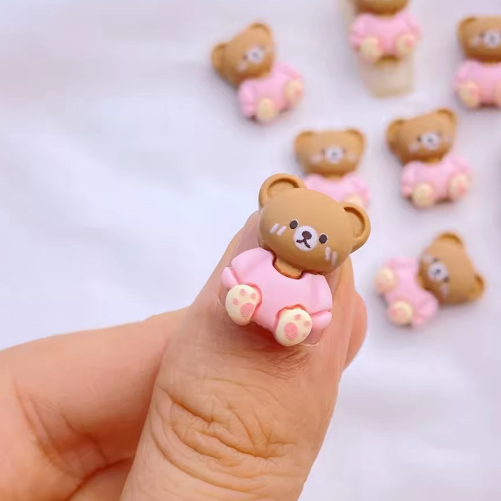 5 Mini bear Nail Charms